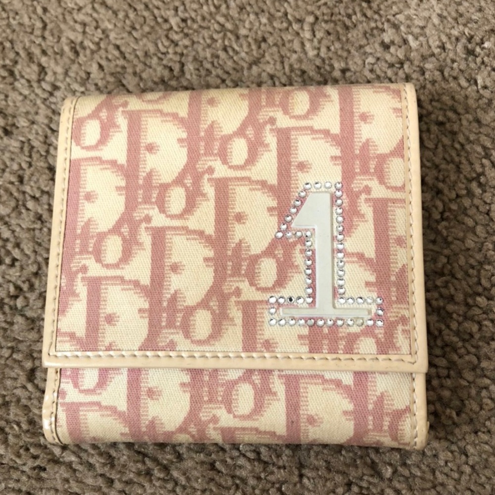 Dior pink trotter wallet
